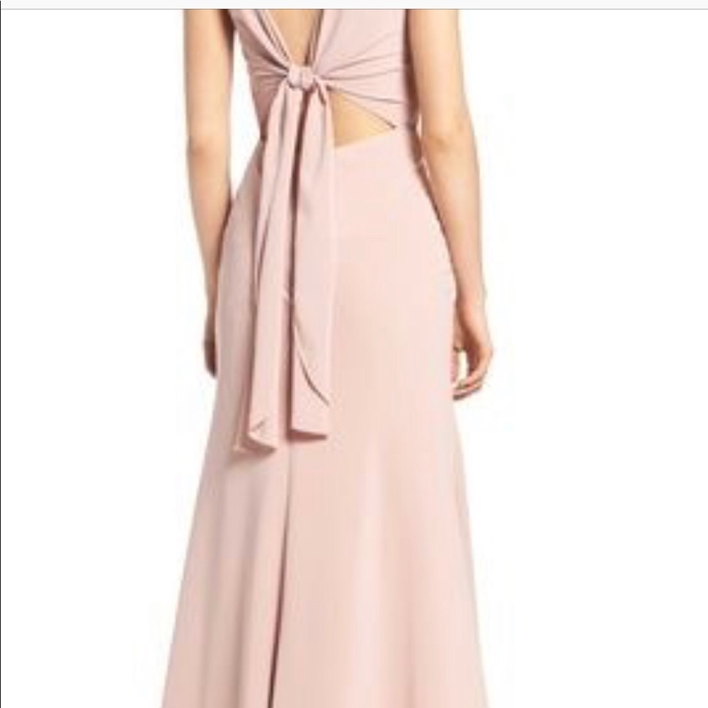 Jenny Yoo Delaney Tie Back V neck Gown